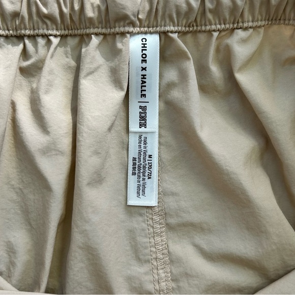 VICTORIA’S SECRET PINK CHLOE X HALLE Women’s Parachute Pants Light Sand M - Picture 8 of 9
